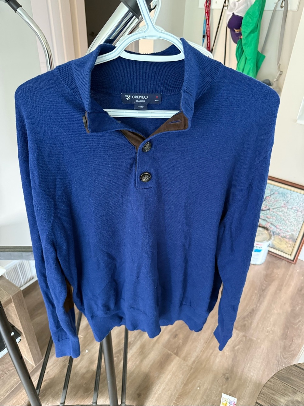 Daniel Cremieux Navy Zip-Style Button-Up Sweater